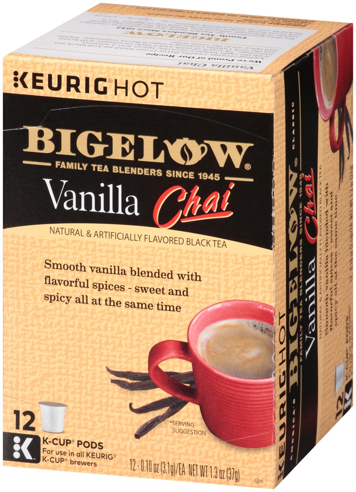 slide 3 of 7, Bigelow Vanilla Chai Tea K Cup Pods, 12 ct
