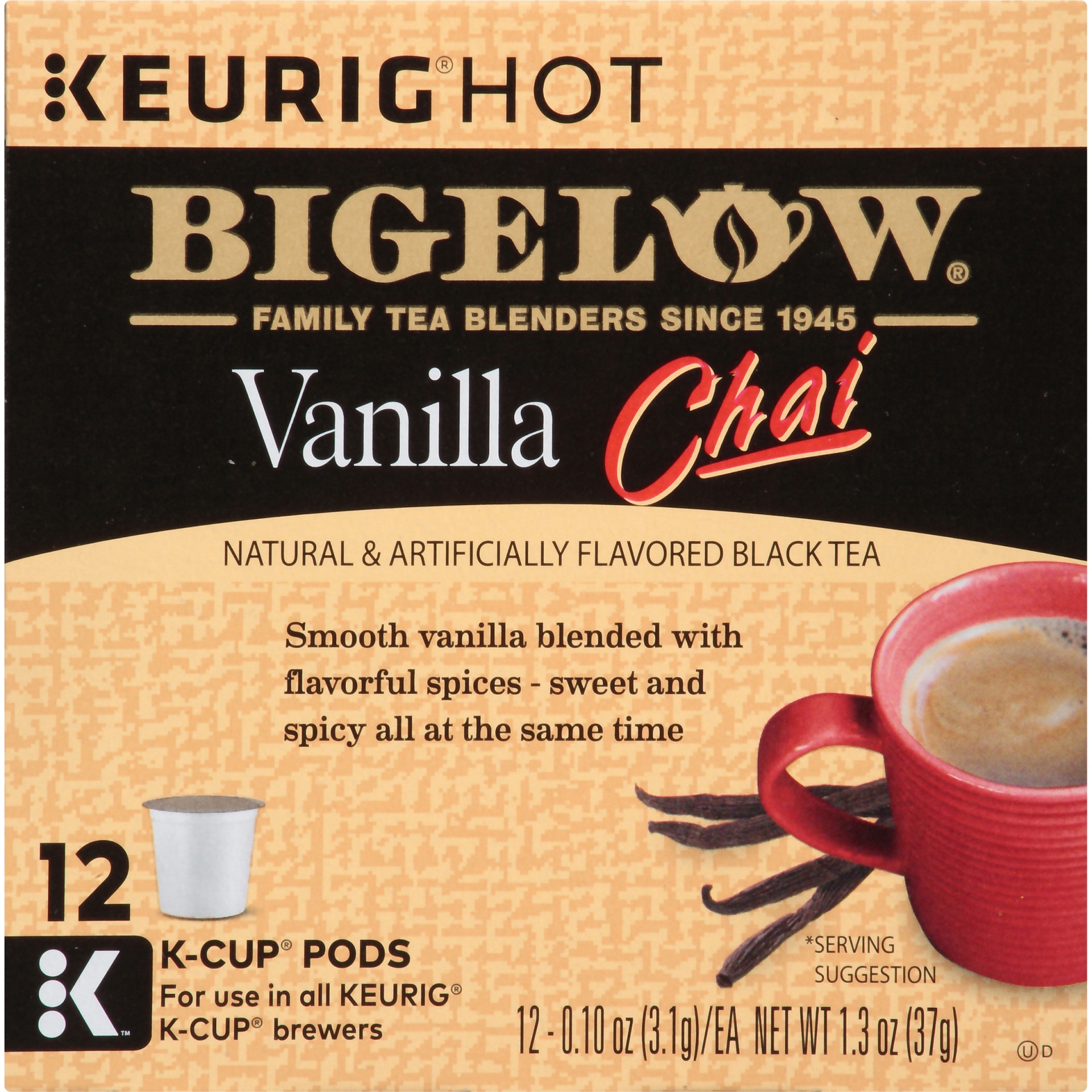 slide 4 of 7, Bigelow Vanilla Chai Tea K Cup Pods, 12 ct