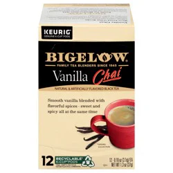 Bigelow Vanilla Chai Black Tea 12 K-Cup Pods