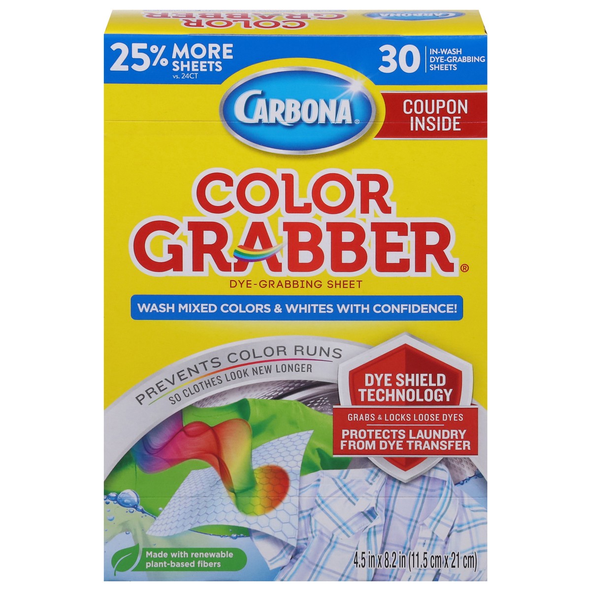 slide 1 of 9, Carbona Color Grabber In-Wash Dye-Grabbing Sheet 30 ea, 30 ct