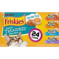 Purina Friskies Gravy Wet Cat Food Variety Pack, Tasty Treasures Prime Filets