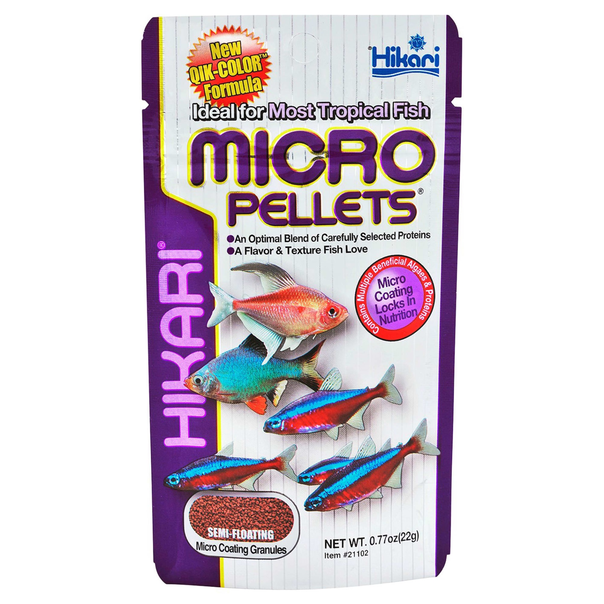 slide 1 of 1, Hikari Tropical Micro Pellets for Tetras, Barbs & Small Fish, 0.77 oz