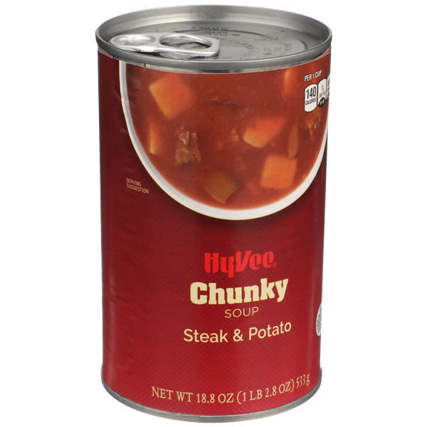 slide 1 of 1, Hy-vee Steak & Potato Chunky Soup, 18.8 oz