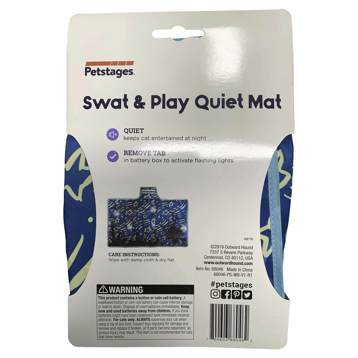 slide 5 of 5, Petstages Swat & Play Quiet Mat Cat Toy, 1 ct