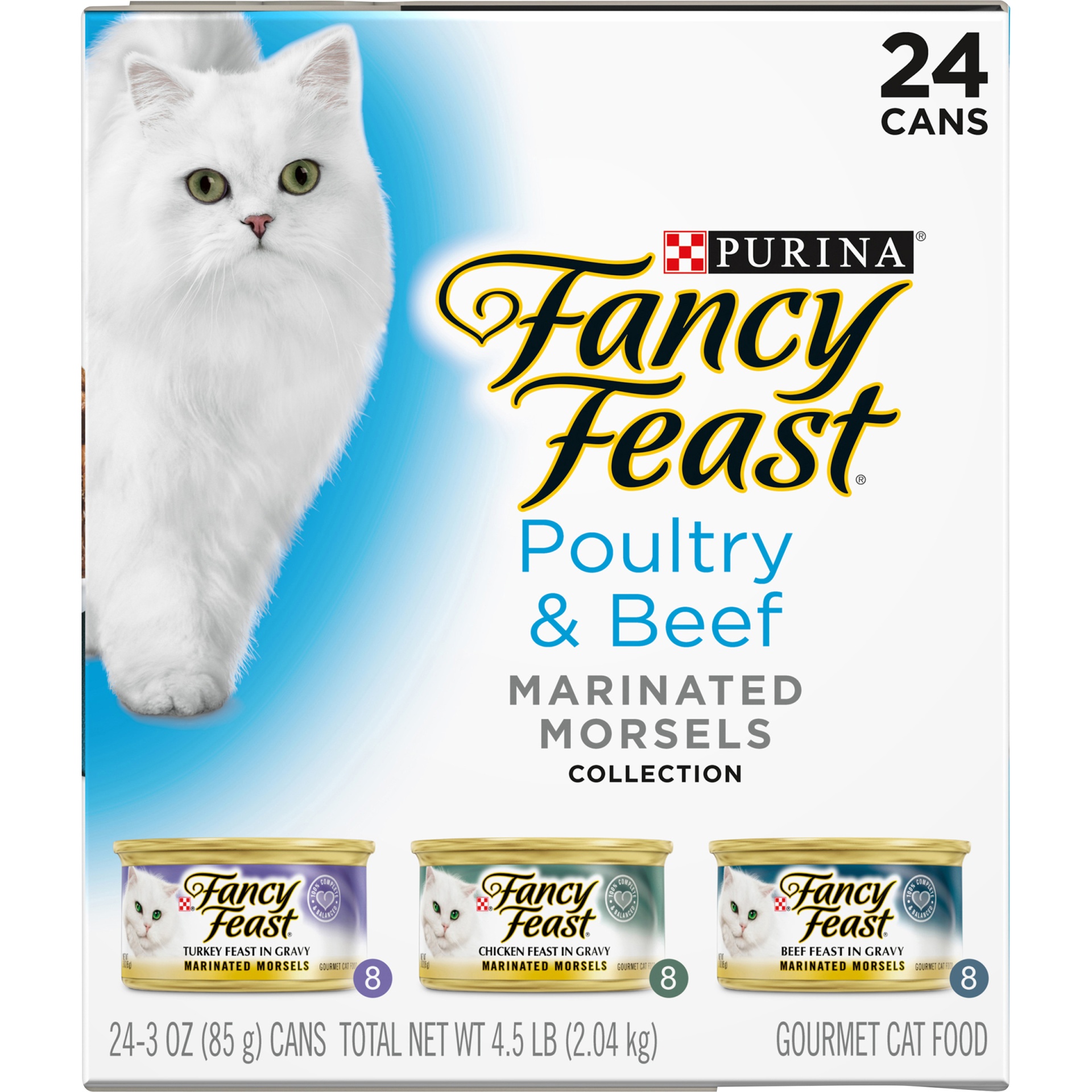 slide 4 of 9, Fancy Feast Poultry & Beef Marinated Morsels Collection Cat Food, 24 ct; 3 oz