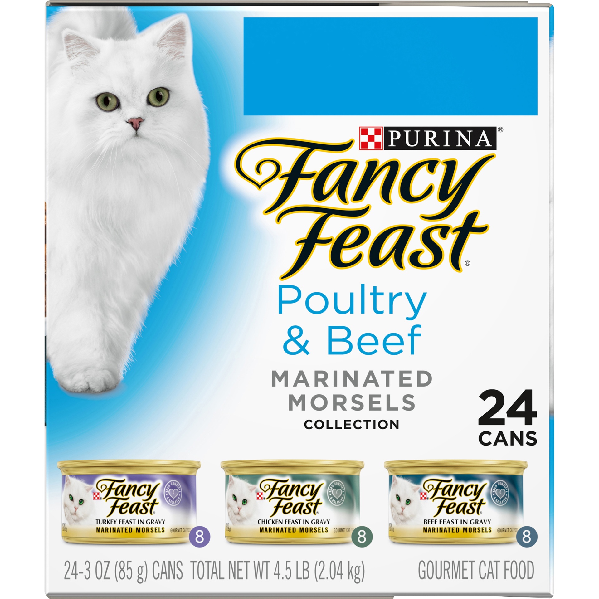 slide 5 of 9, Fancy Feast Poultry & Beef Marinated Morsels Collection Cat Food, 24 ct; 3 oz