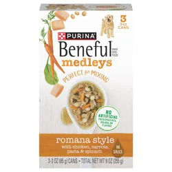 Beneful Purina Beneful Wet Dog Food, Medleys Romana Style With Chicken in Sauce - (3) 3 oz. Cans
