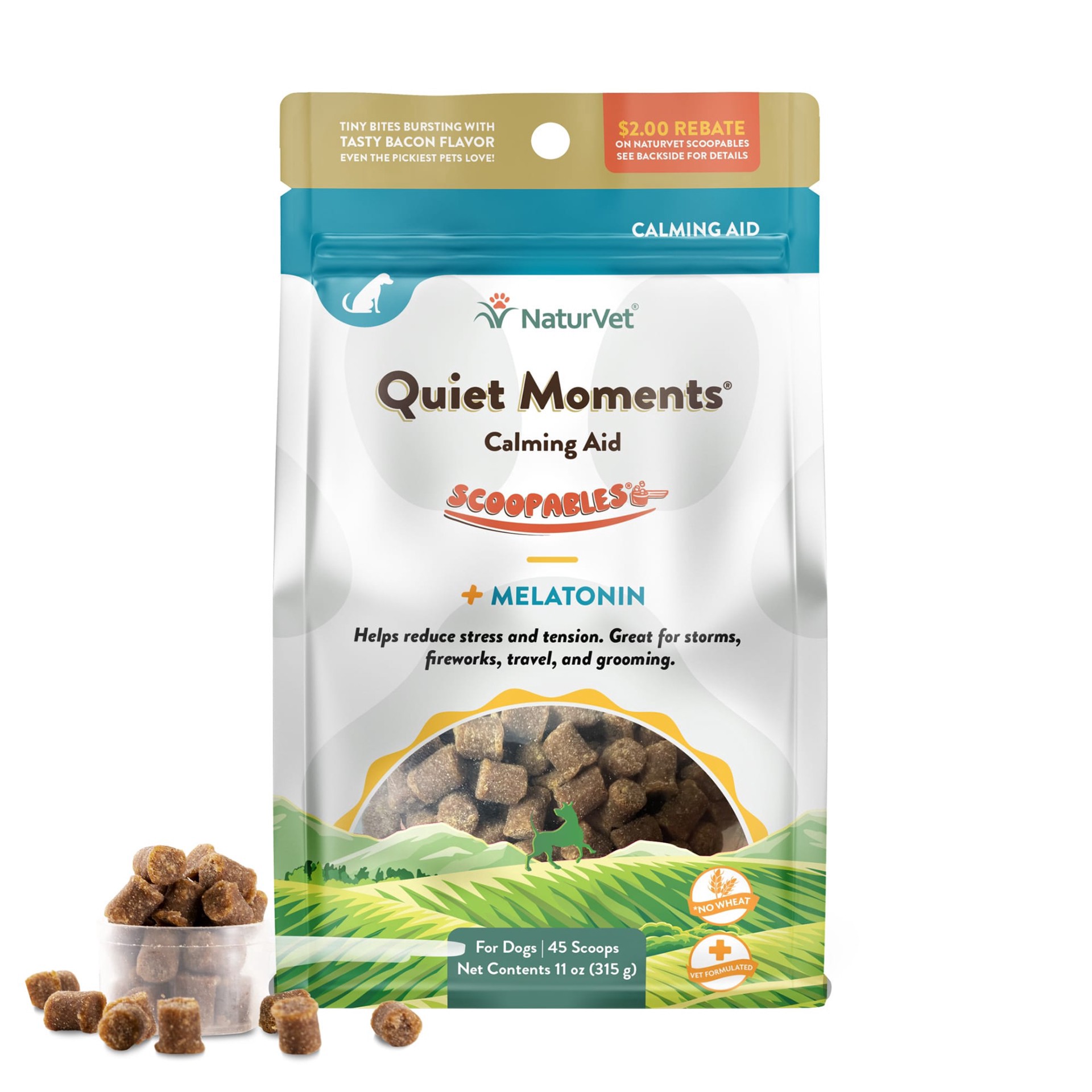 slide 1 of 1, NaturVet Scoopables Quiet Moments Calming Aid for Dogs Chews, 11 oz., 11 oz