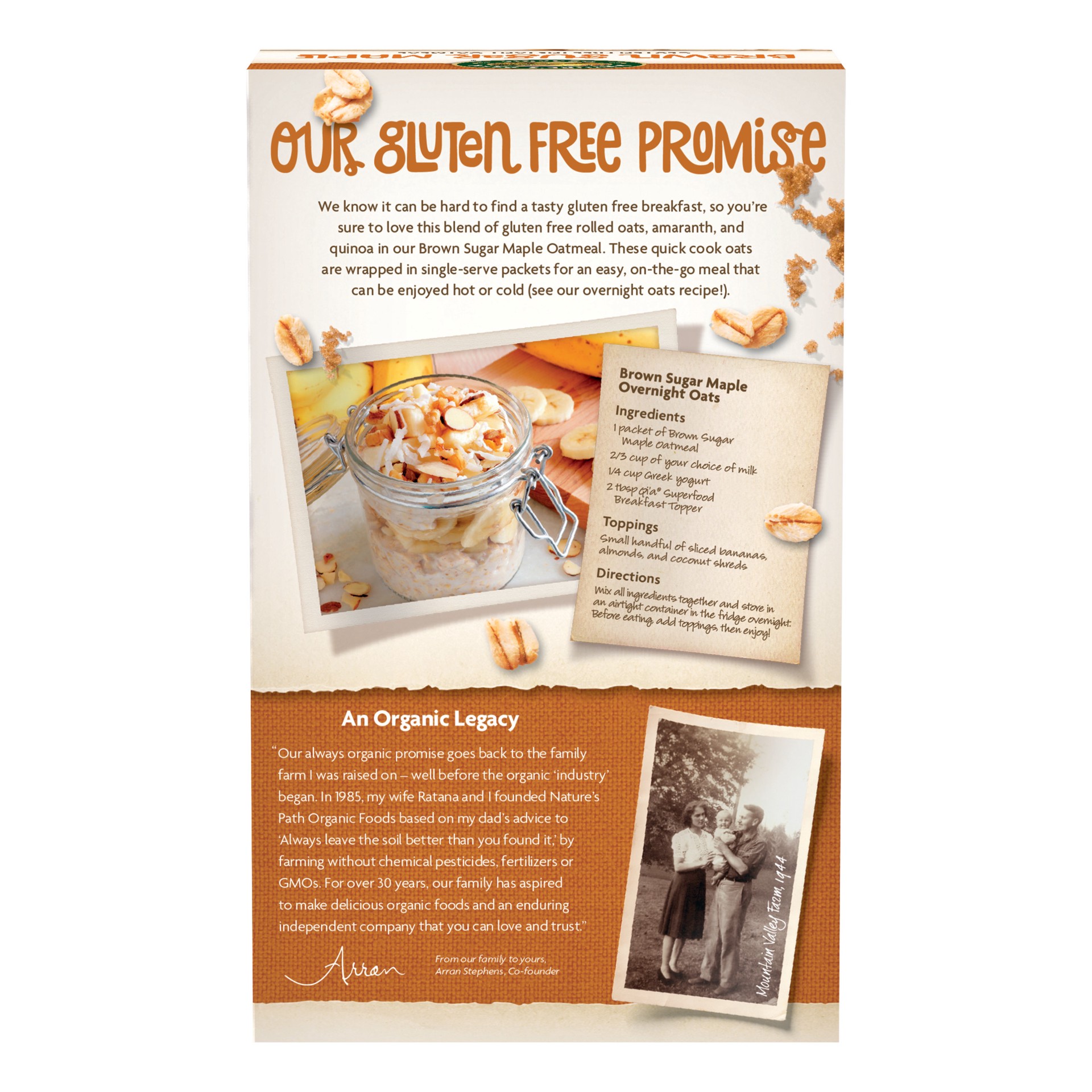 slide 5 of 5, Nature's Path Organic Brown Sugar Maple Gluten Free Oatmeal 11oz Box, 8 ct