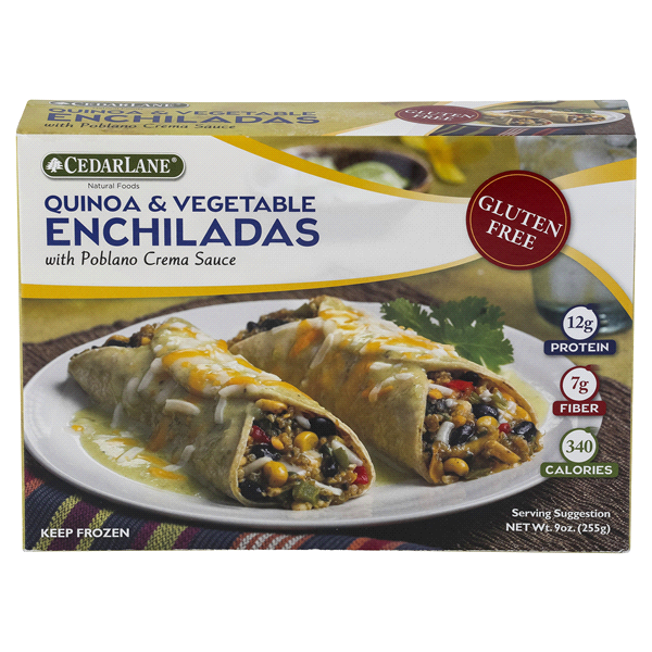 slide 1 of 1, Cedarlane Quinoa & Vegetable Enchiladas with Poblano Crema Sauce, 9 oz