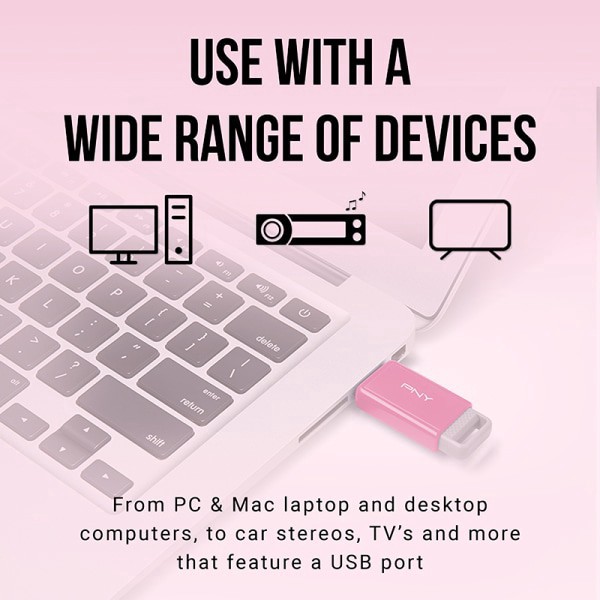 slide 4 of 6, PNY Usb 2.0 Flash Drives, 16Gb, Assorted Colors, Pack Of 5, 5 ct