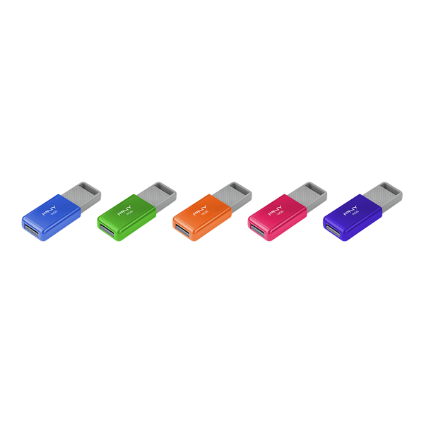 slide 1 of 6, PNY Usb 2.0 Flash Drives, 16Gb, Assorted Colors, Pack Of 5, 5 ct