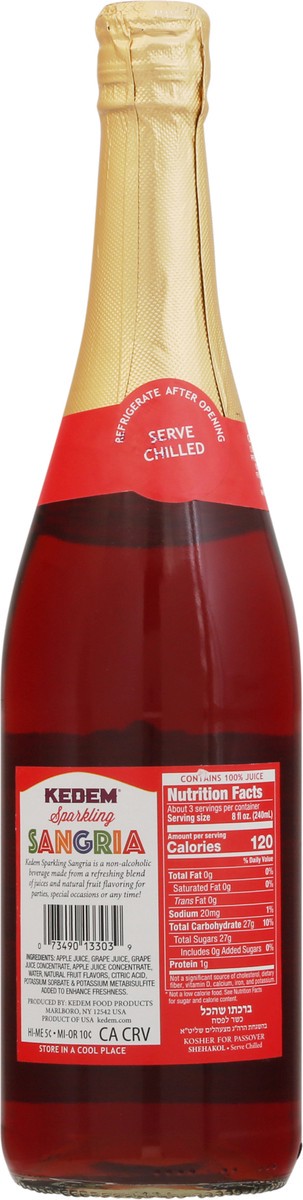 slide 3 of 14, Kedem Sparkling Sangria 100% Juice - 25.4 fl oz, 25.4 fl oz