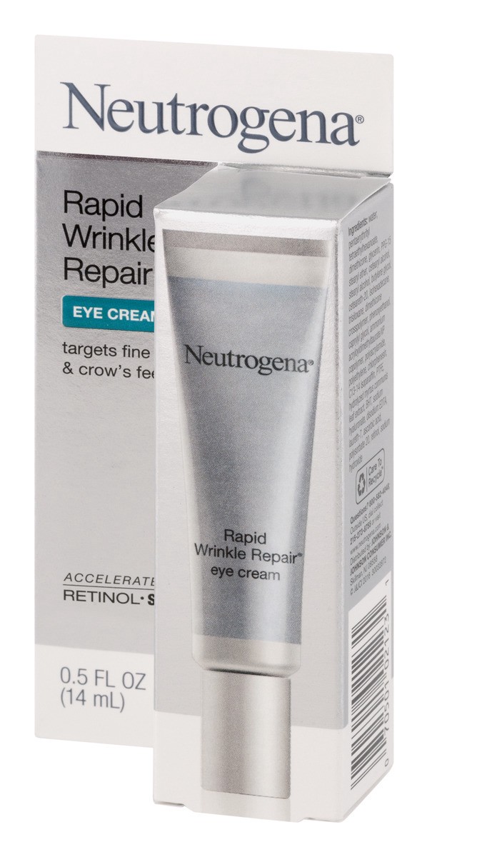 slide 6 of 9, Neutrogena Rapid Wrinkle Repair Retinol Eye Cream for Dark Circles, Daily Anti-Aging Under Eye Cream with Retinol & Hyaluronic Acid to Fight Fine Lines, Wrinkles, & Dark Spots, 0.5 fl. oz, 0.5 oz