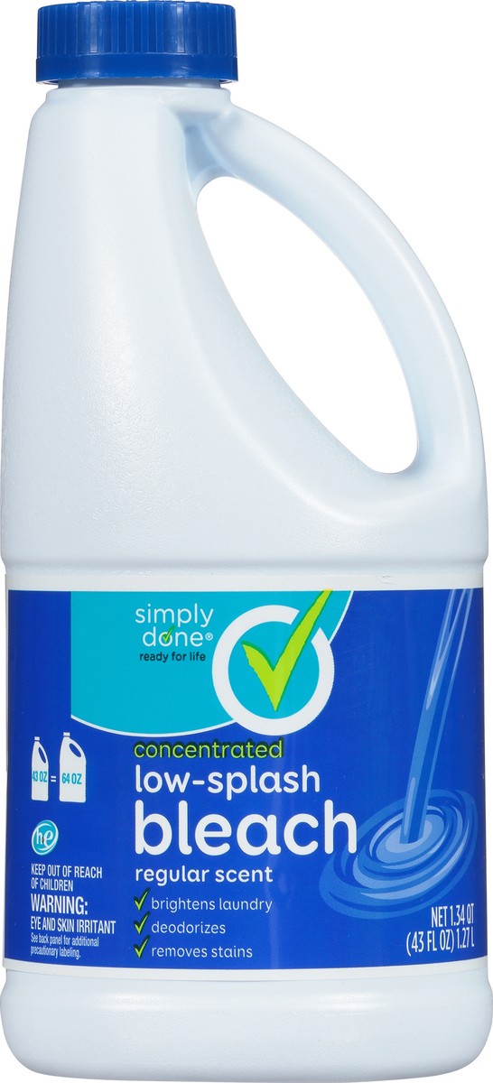 slide 6 of 10, Simply Done Bleach, Low-Splash, Concentrated, Regular Scent, 43 oz