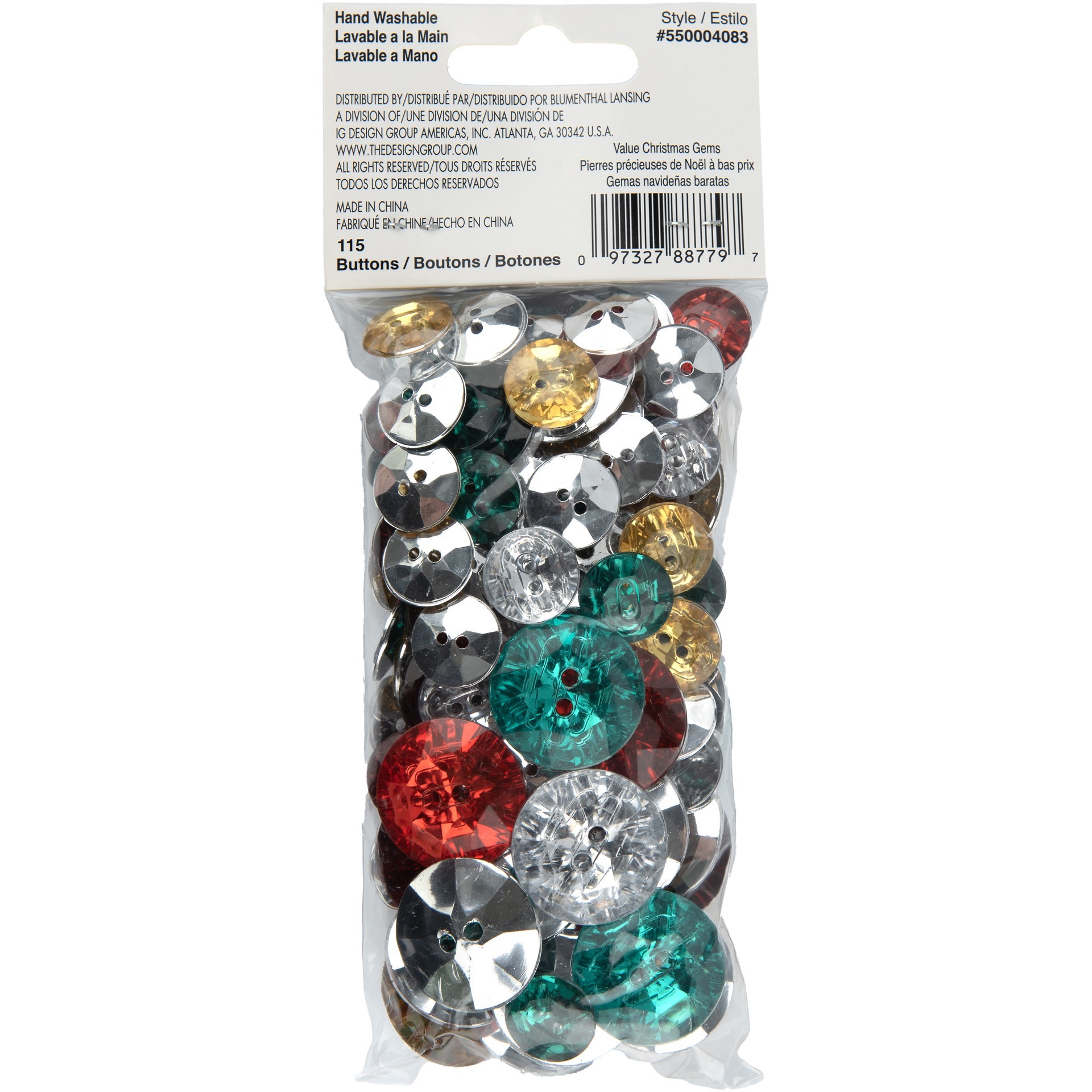 slide 5 of 5, Blumenthal Lansing Favorite Findings Christmas Gem Button Mix, 115 buttons