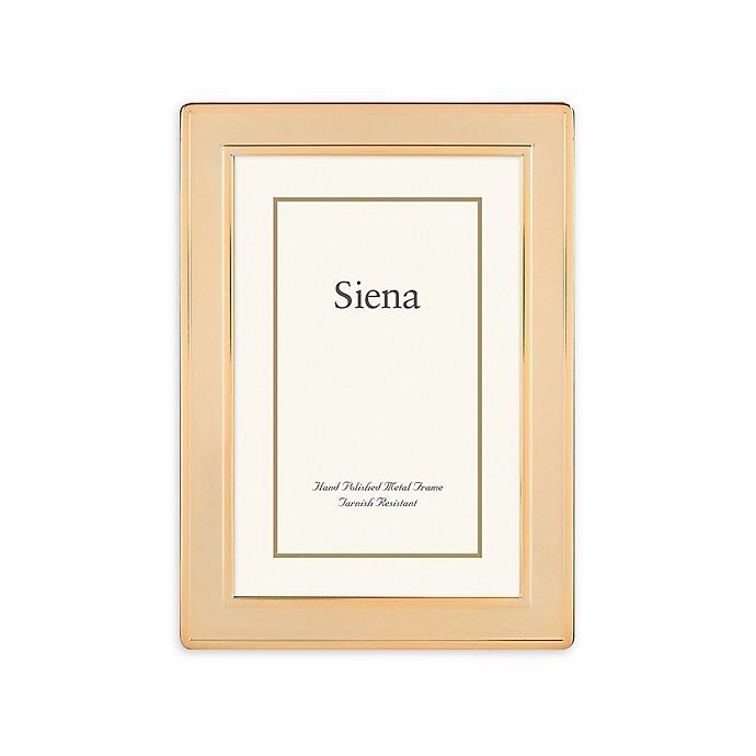 slide 1 of 1, Siena Goldtone Plain Border Picture Frame, 4 in x 6 in