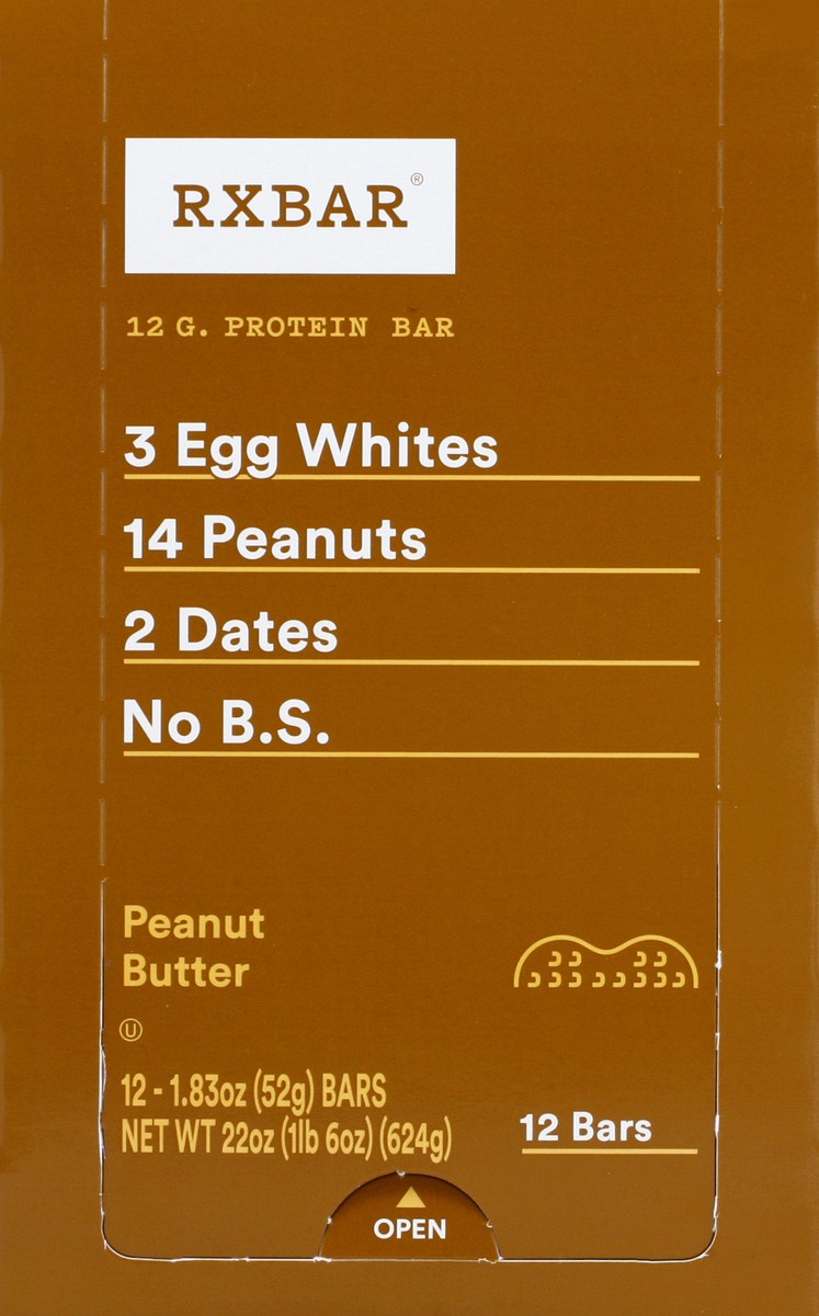 slide 6 of 6, RXBAR Protein Bars, Peanut Butter, 22 oz, 12 Count, 22 oz