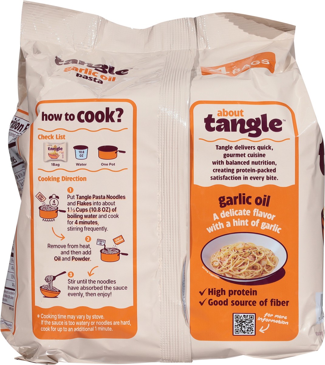 slide 12 of 15, Samyang Tangle Garlic Oil Pasta 4 - 3.52 oz Bags, 