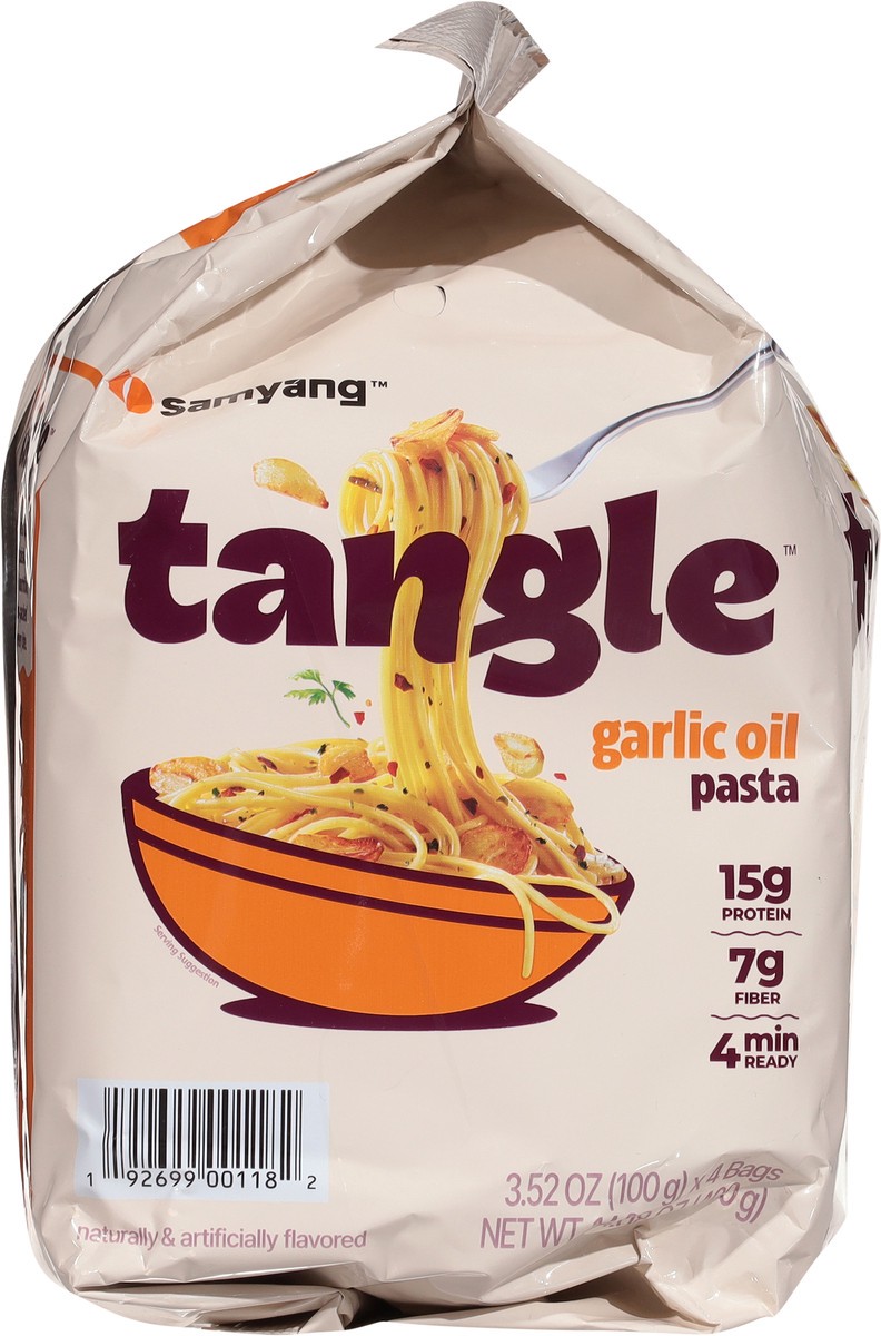 slide 2 of 15, Samyang Tangle Garlic Oil Pasta 4 - 3.52 oz Bags, 