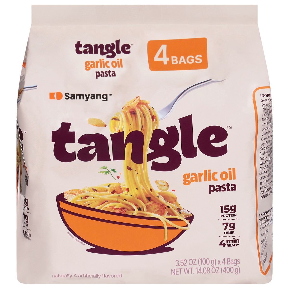 slide 3 of 15, Samyang Tangle Garlic Oil Pasta 4 - 3.52 oz Bags, 