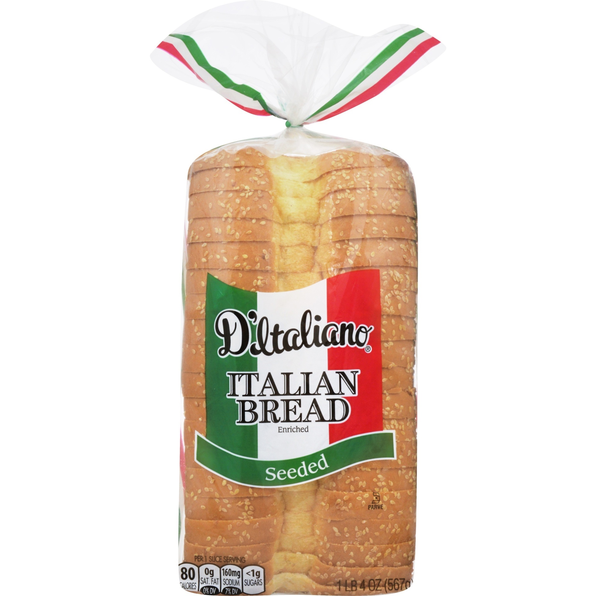 slide 1 of 9, D'Italiano Italian Seeded Bread, 20 oz