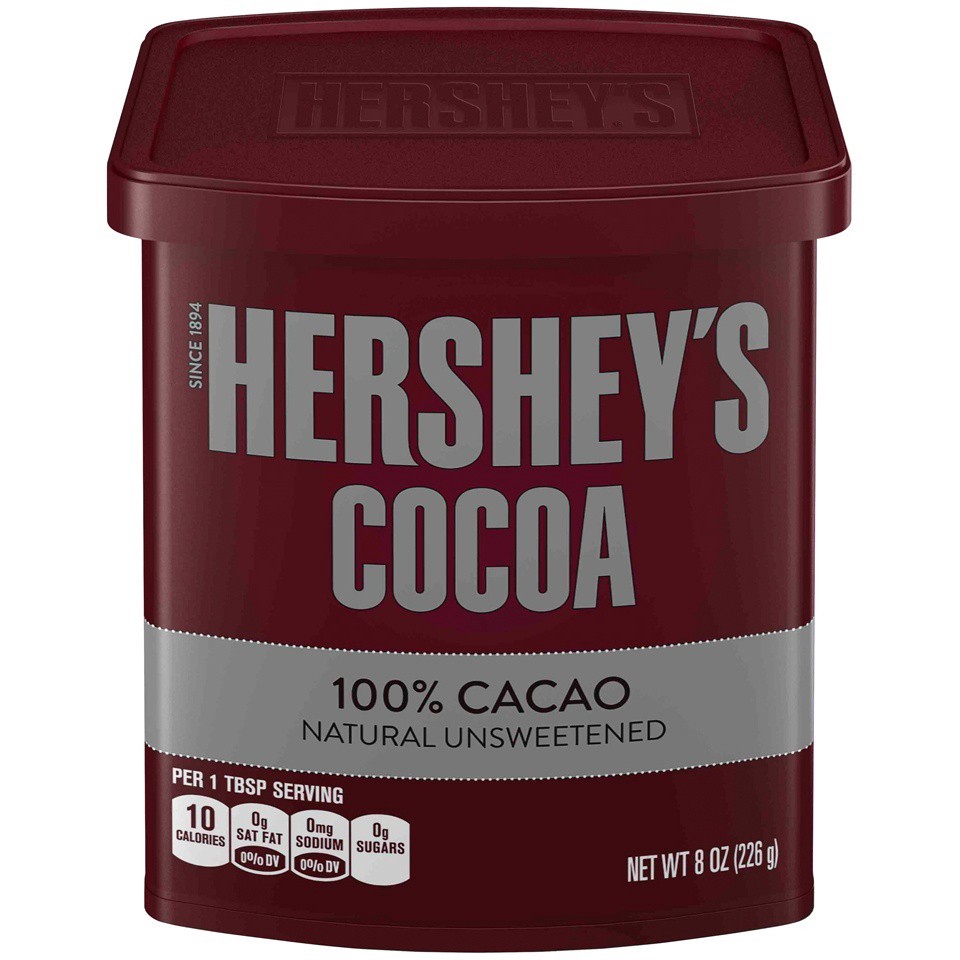 slide 1 of 8, Hershey's Cocoa, Unsweetened, 100% Cacao, Natural, Chocolate, 6 oz