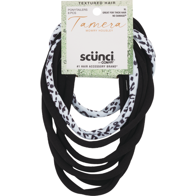 slide 1 of 1, scünci Scunci Tamera 8-Pk Xl Thick Hair Hosiery, 8 ct