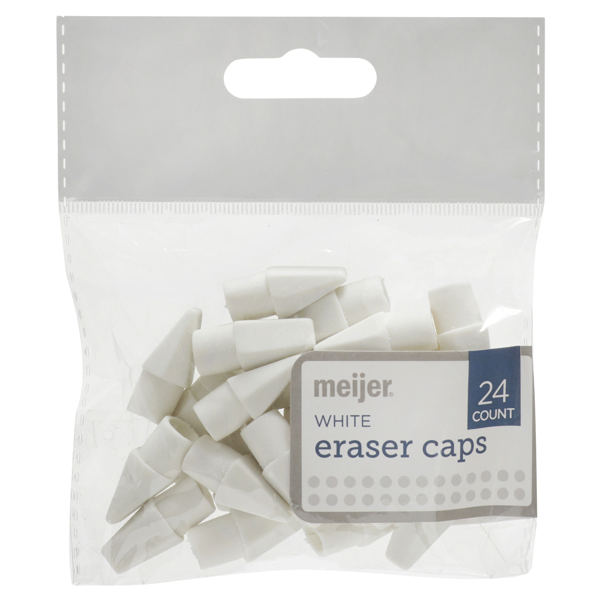 slide 1 of 29, Meijer White Eraser Cap, 24 ct