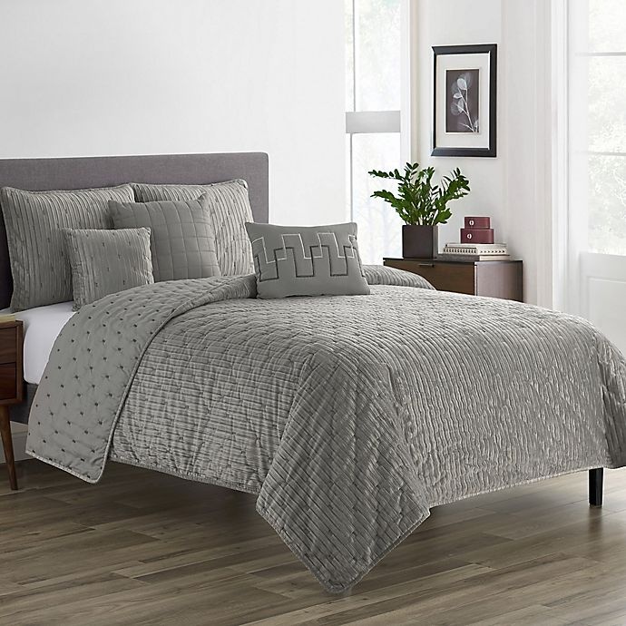 slide 1 of 6, Felix King Quilt Set - Platinum, 6 ct