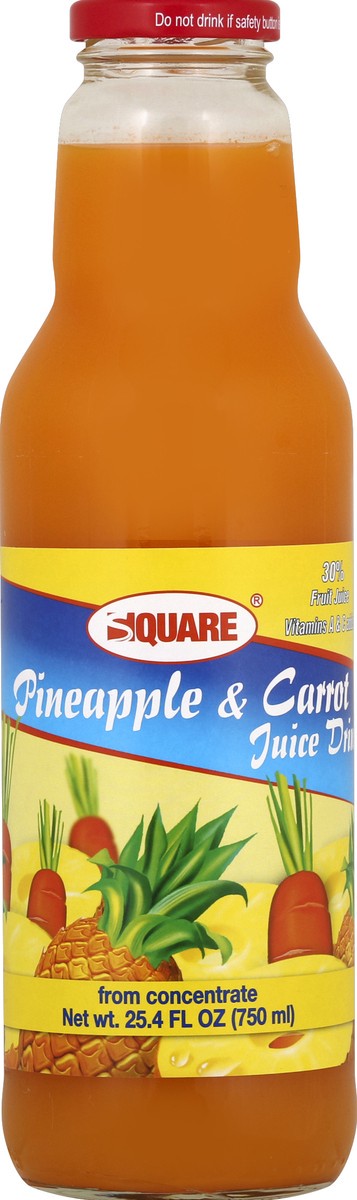 slide 5 of 6, Square Juice Drink, Pineapple & Carrot, 25.4 oz