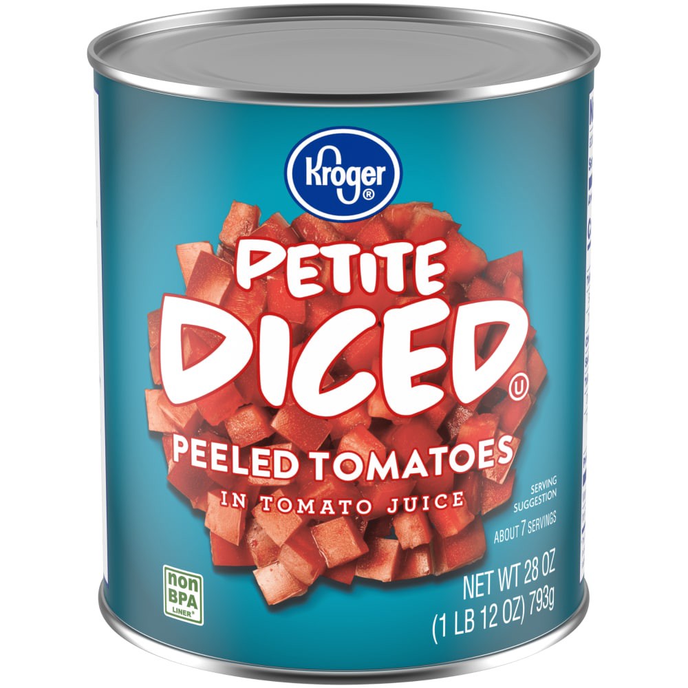 slide 1 of 4, Kroger Petite Diced Peeled Tomatoes In Tomato Juice, 28 oz