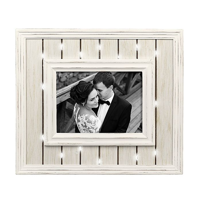 slide 1 of 1, Grasslands Road Window Box Wedding Light Up Frame - White, 5 in x 7 in