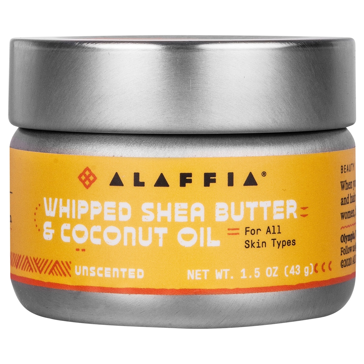 slide 7 of 7, Alaffia Unscented Whipped Shea Butter and Coconut Oil, 1.5 oz