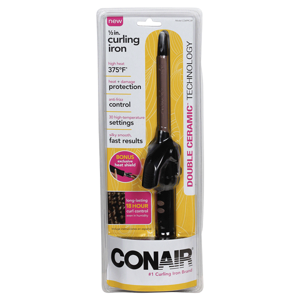 slide 1 of 2, Conair Double Ceramic 1/2 Inch Curling Iron, 1/2 in