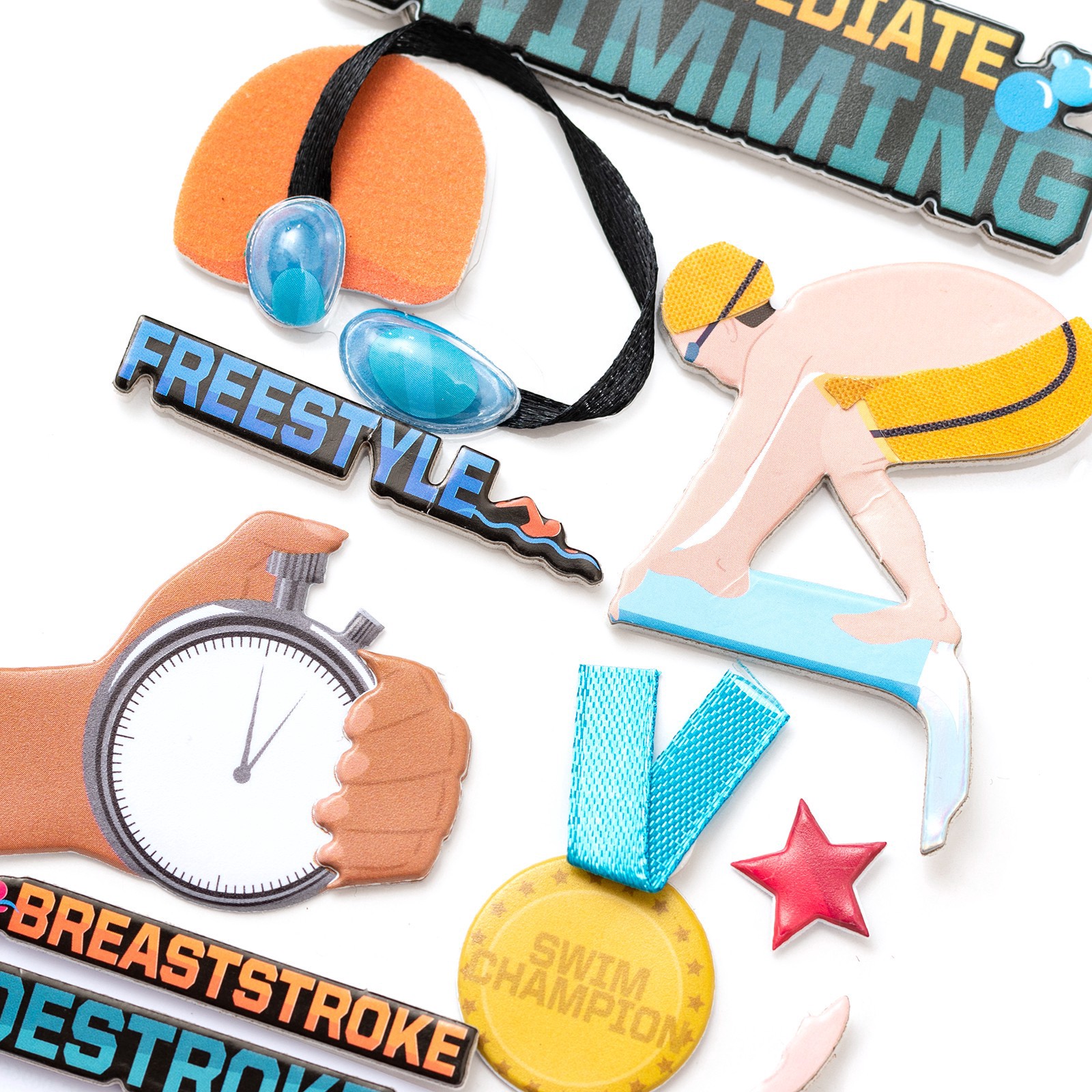 slide 3 of 5, Intermediate Swimming Dimensional Stickers By Recollections, 3.88 in x 7.25 in