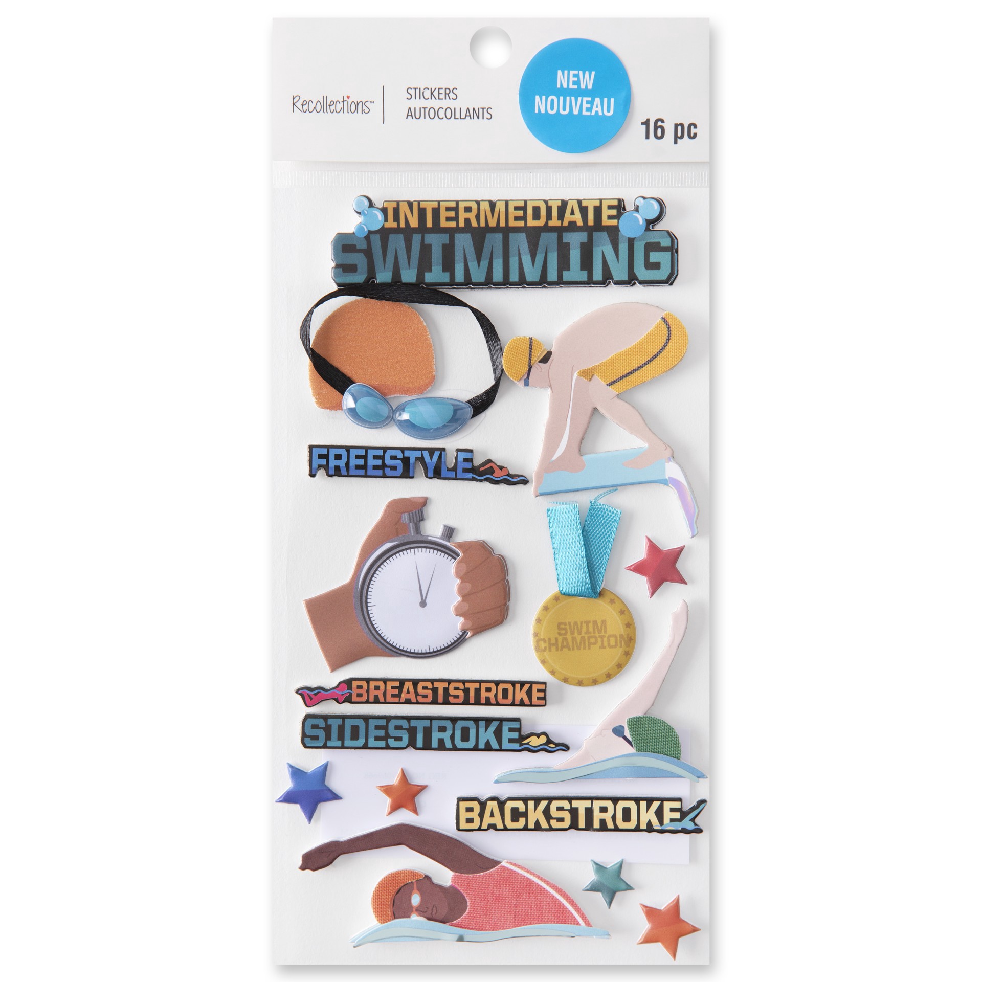 slide 2 of 5, Intermediate Swimming Dimensional Stickers By Recollections, 3.88 in x 7.25 in