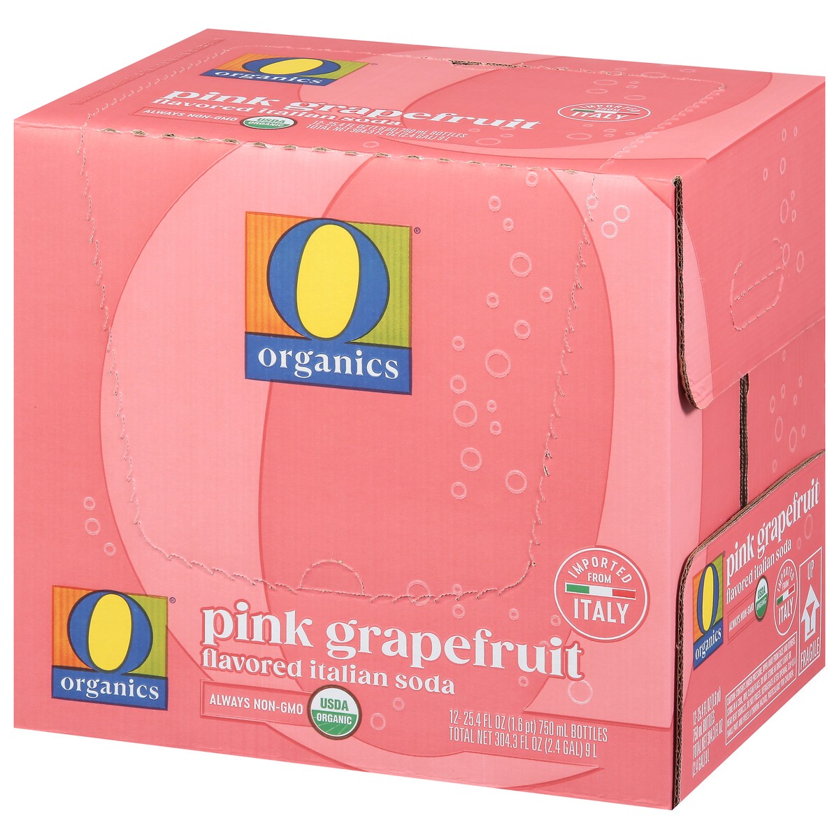 slide 4 of 4, O Organics Grapefruit Soda Italian Pink - Case, 12 ct; 750m