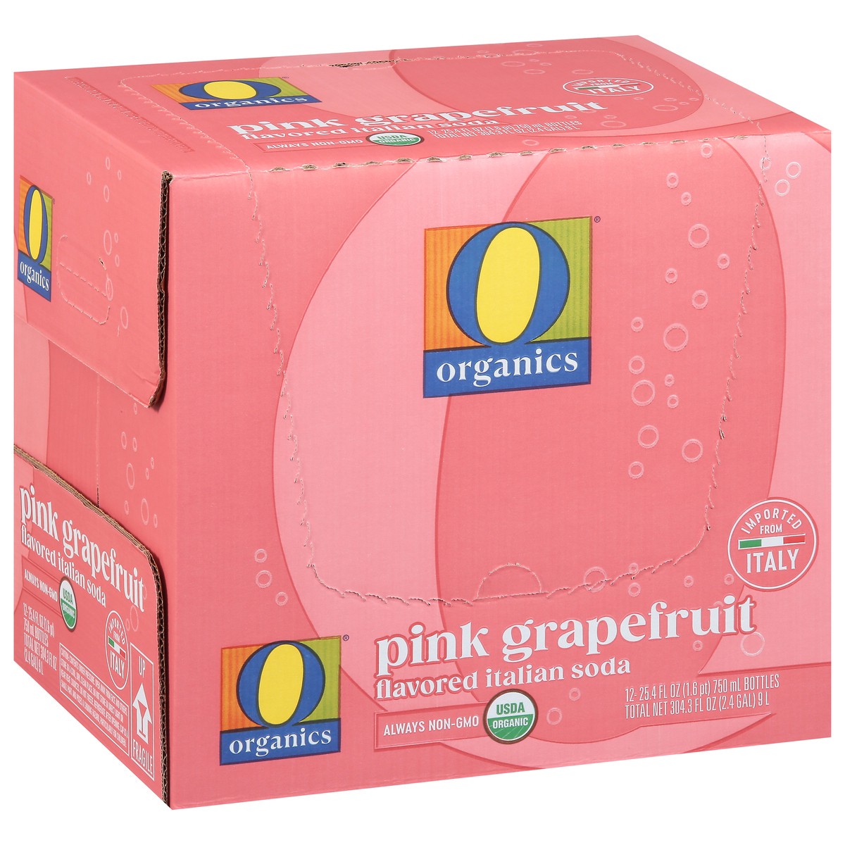 slide 2 of 4, O Organics Grapefruit Soda Italian Pink - Case, 12 ct; 750m