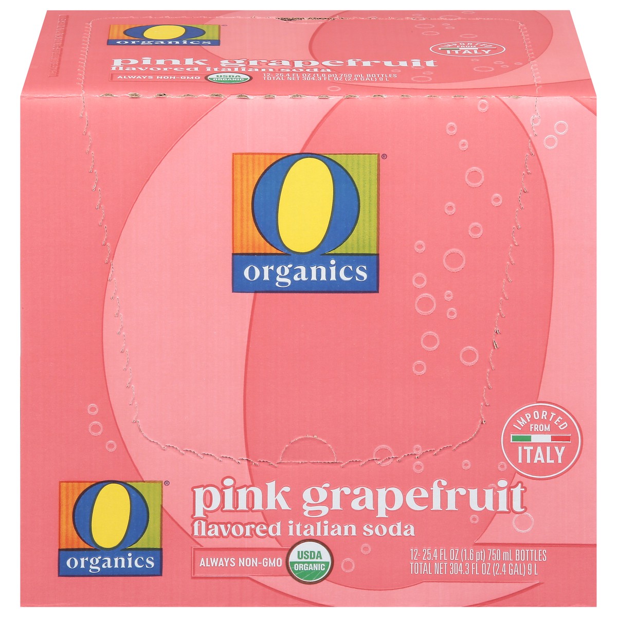 slide 1 of 4, O Organics Grapefruit Soda Italian Pink - Case, 12 ct; 750m