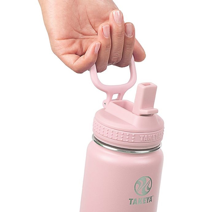 Takeya 24oz Actives Insulated Stainless Steel Water Bottle with Straw Lid -  Blush