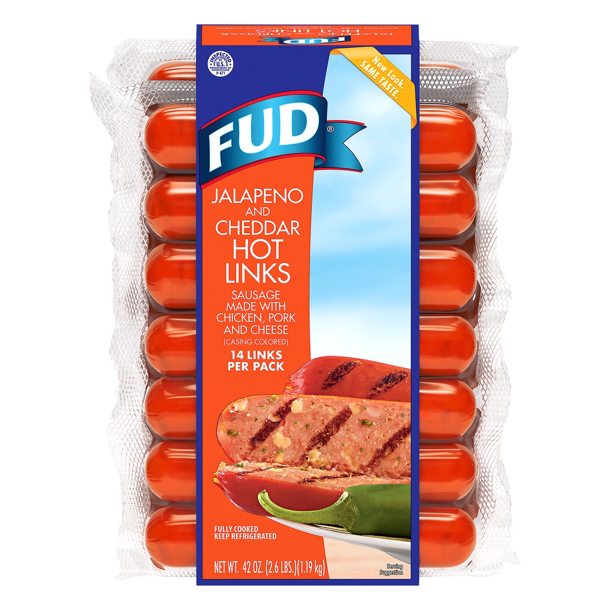 slide 10 of 12, FUD Jalapeno and Cheddar Hot Links - 14 ct, 14 ct