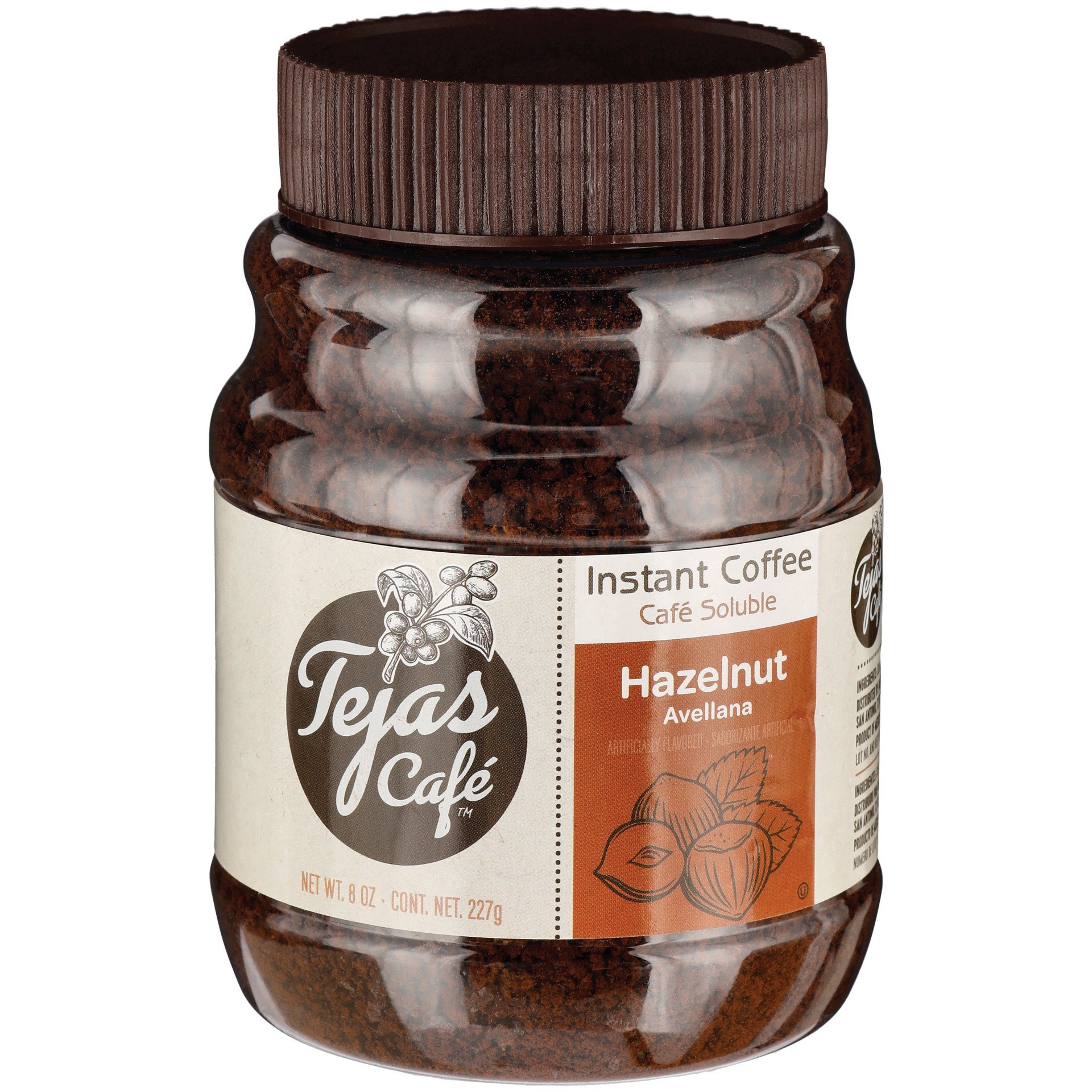 slide 1 of 1, Tejas Cafe Hazelnut Instant Coffee - 8 oz, 8 oz