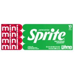 Sprite Winter Spiced Cranberry Soda Soft Drink, 7.5 fl oz Cans, 10 Pack