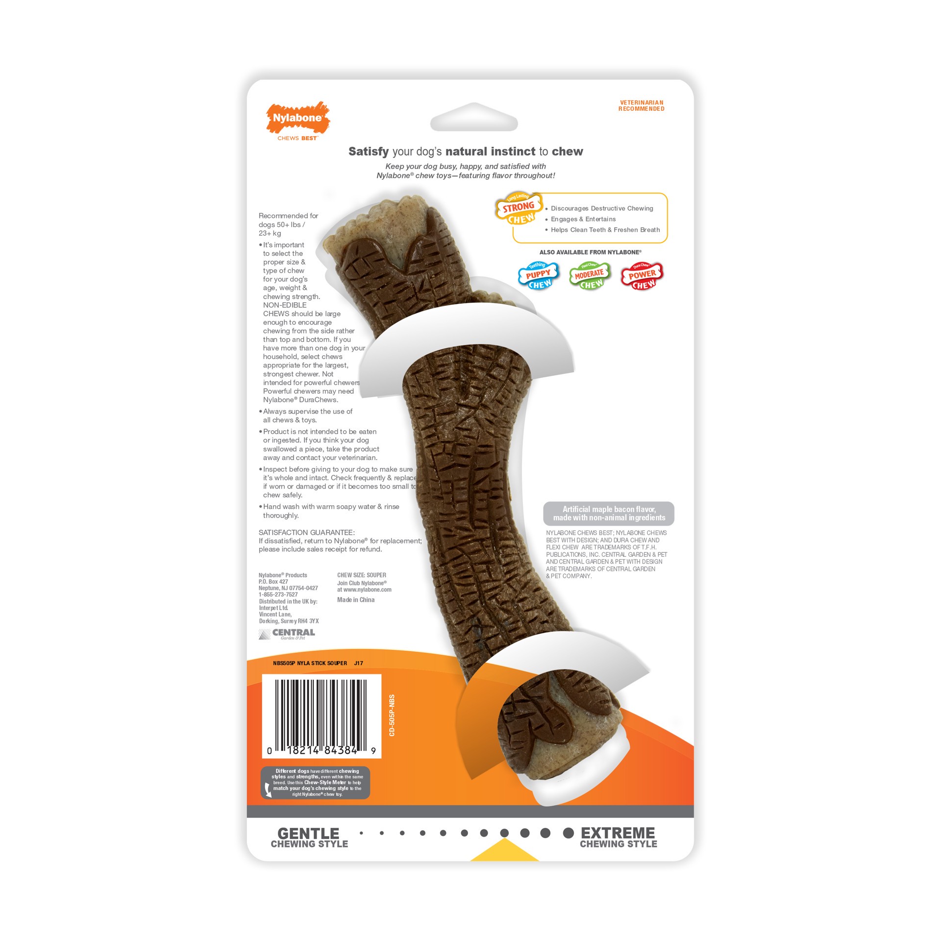 slide 9 of 9, Nylabone Stick Chew Souper, 1 ct