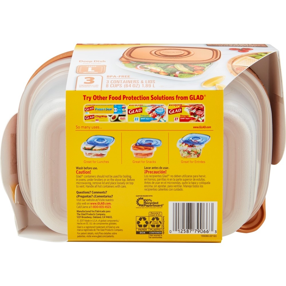 Glad Family Size Food Storage Containers 3 ct; 64 oz Shipt