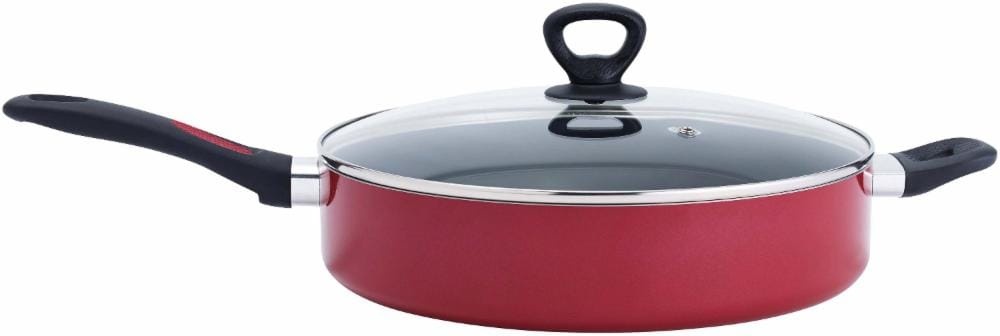 slide 1 of 1, Mirro Get A Grip Nonstick Jumbo Cooker Red, 12 in