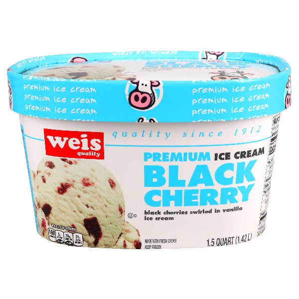 slide 1 of 1, Weis Quality Black Cherry Ice Cream, 48 fl oz