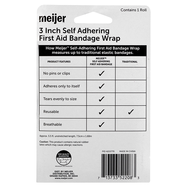 slide 4 of 5, Meijer Self Adherent Bandage Wrap, 1 ct