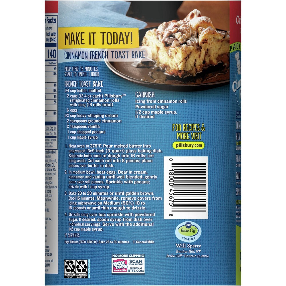 slide 21 of 25, Pillsbury Cinnamon Rolls with Original Icing, Refrigerated Canned Pastry Dough, Value 2-Pack, 16 Rolls, 24.8 oz, 2 ct